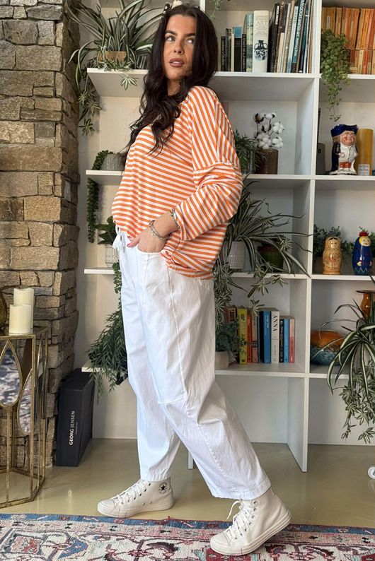  Perfect Breton V Long Sleeve Top Aperol /14